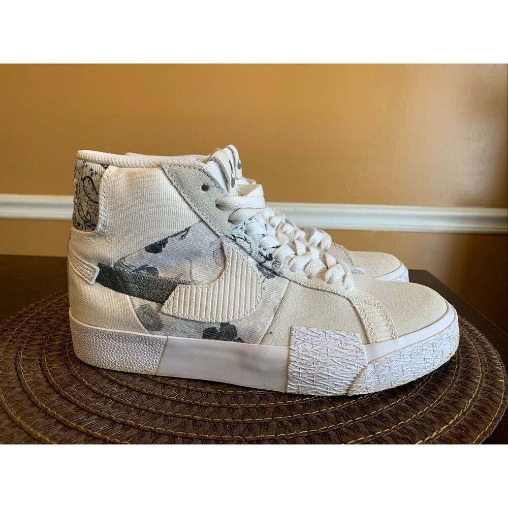 Nike Sb Zoom Blazer Mid Premium Floral White Grey - DM0859-100 Authentic Size 5